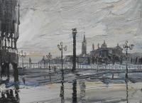 Venice - Early Morning On San Marco - Oil On Canvas